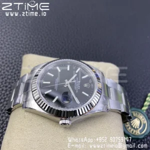 ROLEX デイトジャスト41 126334 904L SS VSF 1:1 ベストエディション ブラックダイヤル オイスターブレスレット VS3235 - スーパークローンウォッチ｜1:1 ベストバージョン