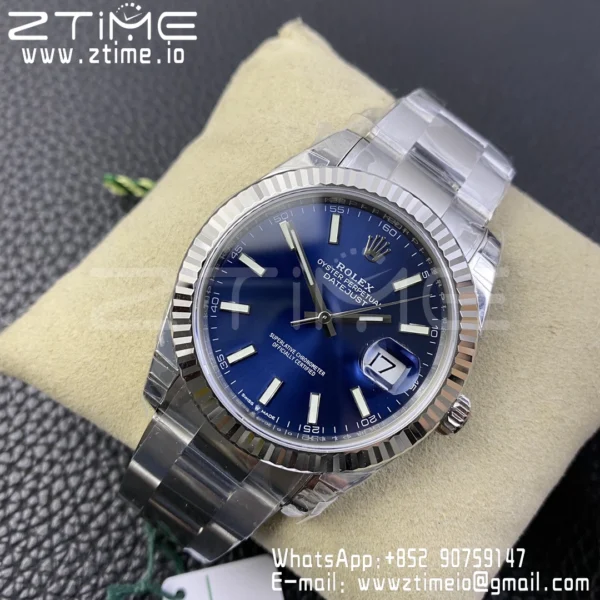 ROLEX DateJust 41 126334 904L SS VSF 1:1 Best Edition Blue Dial on Oyster Bracelet VS3235 - Super Clone Watch | 1:1 Best Version
