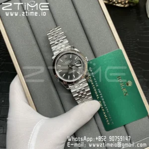 ROLEX デイトジャスト41 126334 904L SS VSF 1:1 ベストエディション オイスターブレスレット グレーダイヤル VS3235 - スーパークローンウォッチ｜1:1 ベストバージョン