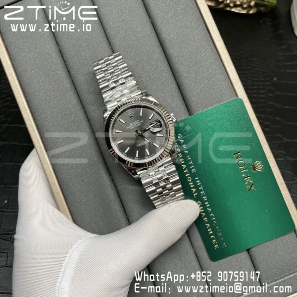 ROLEX DateJust 41 126334 904L SS VSF 1:1 Best Edition Gray Dial on Oyster Bracelet VS3235 - Super Clone Watch | 1:1 Best Version