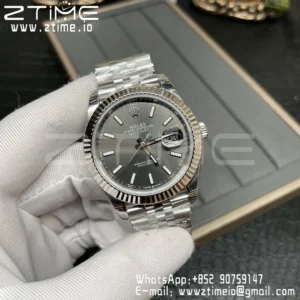 ROLEX DateJust 41 126334 904L SS VSF 1:1 Best Edition Gray Dial on Oyster Bracelet VS3235 - Super Clone Watch | 1:1 Best Version