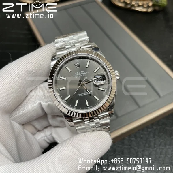 ROLEX DateJust 41 126334 904L SS VSF 1:1 Best Edition Gray Dial on Oyster Bracelet VS3235 - Super Clone Watch | 1:1 Best Version