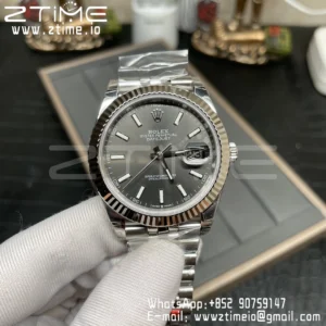 ROLEX DateJust 41 126334 904L SS VSF 1:1 Best Edition Gray Dial on Oyster Bracelet VS3235 - Super Clone Watch | 1:1 Best Version