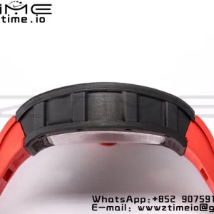 RICHARD MILLE RM055 NTPT BBR Factory Best Edition Skelett Schwarzes Zifferblatt auf rotem Kautschukband Clone RMUL2 V3 - Super Clone Watch | 1:1 Best Version