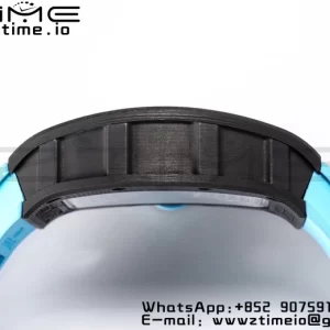 RICHARD MILLE RM055 NTPT BBR Factory Best Edition Skeleton Black Dial Blue Inside Frame on Blue Rubber Strap Clone RMUL2 V3 - Super Clone Watch | 1:1 Best Version