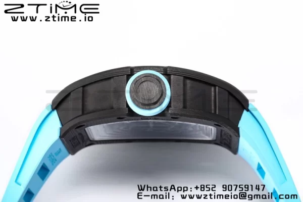 RICHARD MILLE RM055 NTPT BBR Factory Best Edition Skeleton Black Dial Blue Inside Frame on Blue Rubber Strap Clone RMUL2 V3 - Super Clone Watch | 1:1 Best Version