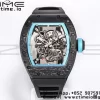 RICHARD MILLE RM055 NTPT BBR Factory Best Edition Skeleton Black Dial Blue Inside Frame on Black Rubber Strap Clone RMUL2 V3 - Super Clone Watch | 1:1 Best Version