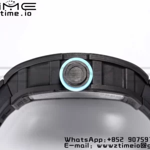 RICHARD MILLE RM055 NTPT BBR Factory Best Edition Skeleton Black Dial Blue Inside Frame on Black Rubber Strap Clone RMUL2 V3 - Super Clone Watch | 1:1 Best Version