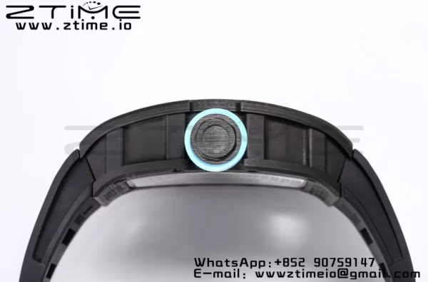 RICHARD MILLE RM055 NTPT BBR Factory Best Edition Skeleton Black Dial Blue Inside Frame on Black Rubber Strap Clone RMUL2 V3 - Super Clone Watch | 1:1 Best Version