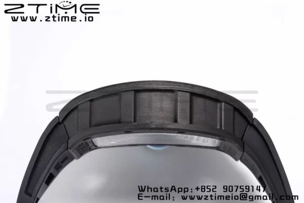 RICHARD MILLE RM055 NTPT BBR Factory Best Edition Skeleton Black Dial Blue Inside Frame on Black Rubber Strap Clone RMUL2 V3 - Super Clone Watch | 1:1 Best Version