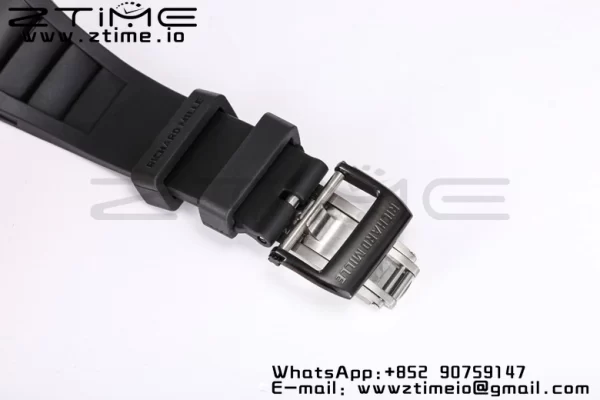 RICHARD MILLE RM055 NTPT BBR Factory Best Edition Skeleton Black Dial Blue Inside Frame on Black Rubber Strap Clone RMUL2 V3 - Super Clone Watch | 1:1 Best Version