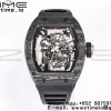 RICHARD MILLE RM055 NTPT BBR Factory Best Edition Scheletro Quadrante Nero Telaio Interno Nero su Cinturino in Gomma Nero Clone RMUL2 V3 - Orologio Super Clone | 1:1 Migliore Versione