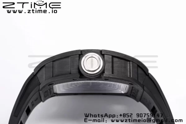 RICHARD MILLE RM055 NTPT BBRファクトリーベストエディション スケルトン ブラックダイヤル ブラックインサイドフレーム ブラックラバーストラップ クローン RMUL2 V3 - スーパークローンウォッチ｜1:1ベストバージョン