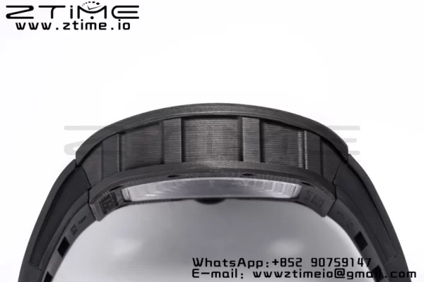RICHARD MILLE RM055 NTPT BBRファクトリーベストエディション スケルトン ブラックダイヤル ブラックインサイドフレーム ブラックラバーストラップ クローン RMUL2 V3 - スーパークローンウォッチ｜1:1ベストバージョン