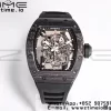 RICHARD MILLE RM055 NTPT BBRファクトリーベストエディション スケルトン ブラックダイヤル ブラックインサイドフレーム ブラックラバーストラップ クローン RMUL2 V3 - スーパークローンウォッチ｜1:1ベストバージョン