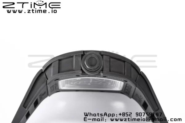 RICHARD MILLE RM055 NTPT BBR Factory Best Edition Scheletro Quadrante Nero Telaio Interno Oro su Cinturino in Gomma Nera Clone RMUL2 V3 - Orologio Super Clone | 1:1 Migliore Versione