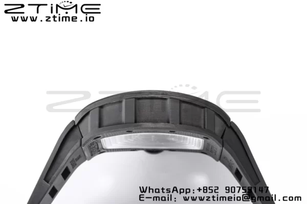 RICHARD MILLE RM055 NTPT BBR Factory Best Edition Scheletro Quadrante Nero Telaio Interno Oro su Cinturino in Gomma Nera Clone RMUL2 V3 - Orologio Super Clone | 1:1 Migliore Versione