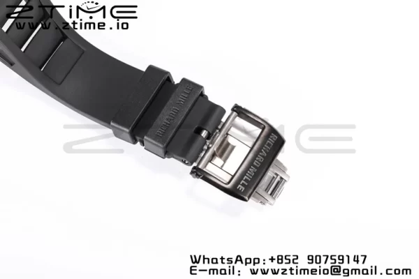 RICHARD MILLE RM055 NTPT BBR Factory Best Edition Scheletro Quadrante Nero Telaio Interno Oro su Cinturino in Gomma Nera Clone RMUL2 V3 - Orologio Super Clone | 1:1 Migliore Versione