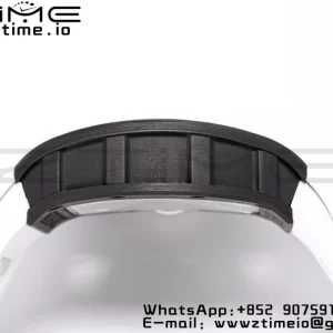 RICHARD MILLE RM055 NTPT BBR Factory Best Edition Skeleton Black Dial White Inside Frame on White Rubber Strap Clone RMUL2 V3 - Super Clone Watch | 1:1 Best Version