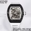 RICHARD MILLE RM055 NTPT BBRファクトリーベストエディション スケルトン ブラックダイヤル ホワイトインサイドフレーム ホワイトラバーストラップ クローン RMUL2 V3 - スーパークローンウォッチ｜1:1ベストバージョン
