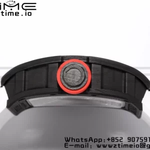 RICHARD MILLE RM055 NTPT BBR Factory Best Edition Skeleton Black Dial White Inside Frame on White Rubber Strap Clone RMUL2 V3 - Super Clone Watch | 1:1 Best Version