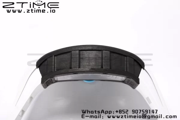 RICHARD MILLE RM055 NTPT BBR Factory Best Edition Skeleton Black Dial White Inside Frame on White Rubber Strap Clone RMUL2 V3 - Super Clone Watch | 1:1 Best Version