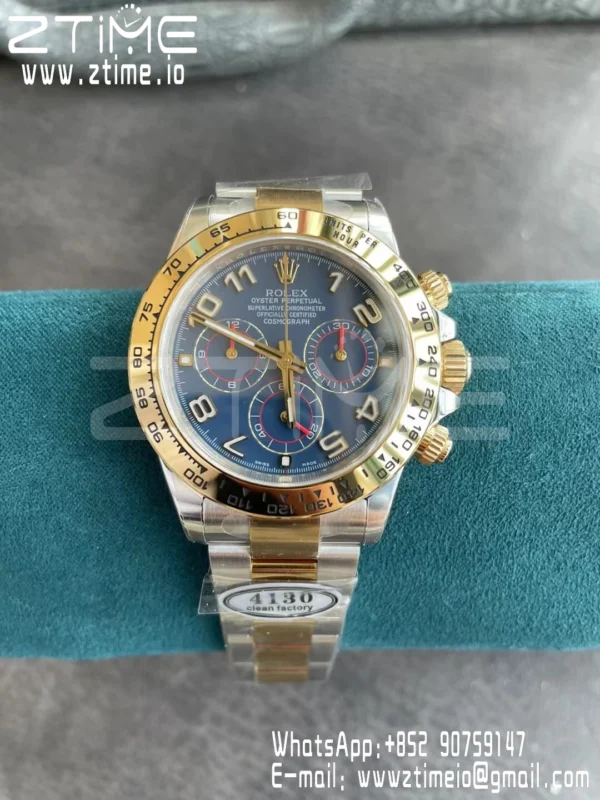 Rolex Rolex Daytona 116503 SS/YG Clean Factory 1:1 Best Edition Blue Dial on SS/YG Oyster Bracelet A4130 - Super Clone Watch | 1:1 Best Version
