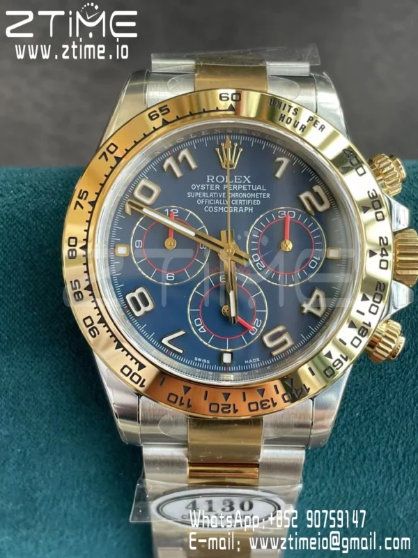 Rolex Rolex Daytona 116503 SS/YG Clean Factory 1:1 Best Edition Blue Dial on SS/YG Oyster Bracelet A4130 - Super Clone Watch | 1:1 Best Version