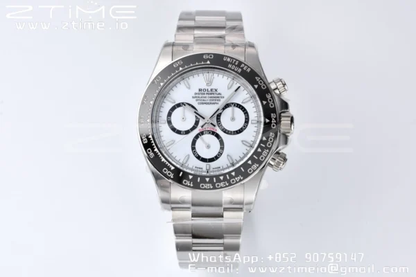 Rolex Daytona 126500 Panda Clean 1:1 Best Edition 904L SS Case and Bracelet White Dial SH4131 - Super Clone Watch | 1:1 Best Version