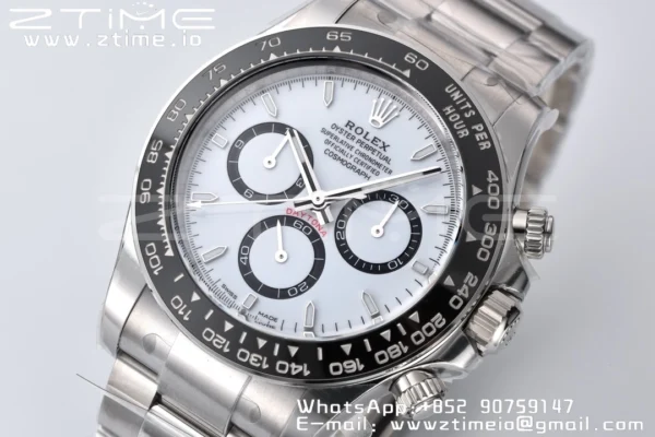 Rolex Daytona 126500 Panda Clean 1:1 Best Edition 904L SS Case and Bracelet White Dial SH4131 - Super Clone Watch | 1:1 Best Version