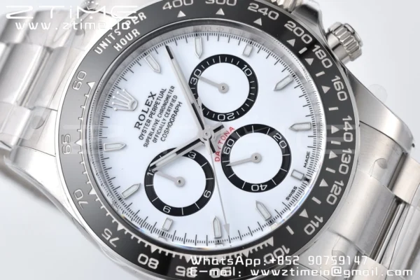 Rolex Daytona 126500 Panda Clean 1:1 Best Edition 904L SS Case and Bracelet White Dial SH4131 - Super Clone Watch | 1:1 Best Version