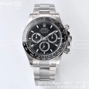 Rolex 2023 Daytona 126500 Clean 1:1 Best Edition 904L Steel Black Dial on SS Bracelet SH4131 - Super Clone Watch | 1:1 Best Version
