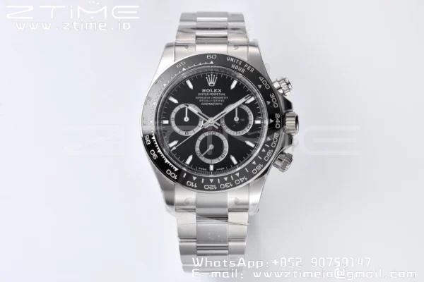Rolex 2023 Daytona 126500 Clean 1:1 Best Edition 904L Steel Black Dial on SS Bracelet SH4131 - Super Clone Watch | 1:1 Best Version