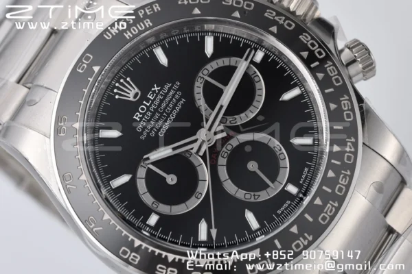 Rolex 2023 Daytona 126500 Clean 1:1 Best Edition 904L Steel Black Dial on SS Bracelet SH4131 - Super Clone Watch | 1:1 Best Version