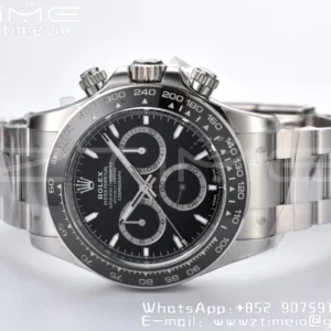 Rolex 2023 Daytona 126500 Clean 1:1 Best Edition 904L Steel Black Dial on SS Bracelet SH4131 - Super Clone Watch | 1:1 Best Version
