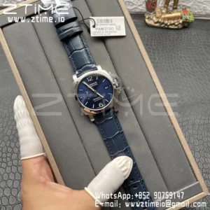 Panerai PAM1393 VS Factory 1:1 Best Edition Blue Dial on Blue Leather Strap P.9010 Clone - Super Clone Watch | 1:1 Best Version