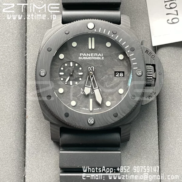 Panerai  PAM979 Carbotech VSF Best Edition Carbon Dial on Rubber Strap P.9010 Clone - Super Clone Watch | 1:1 Best Version