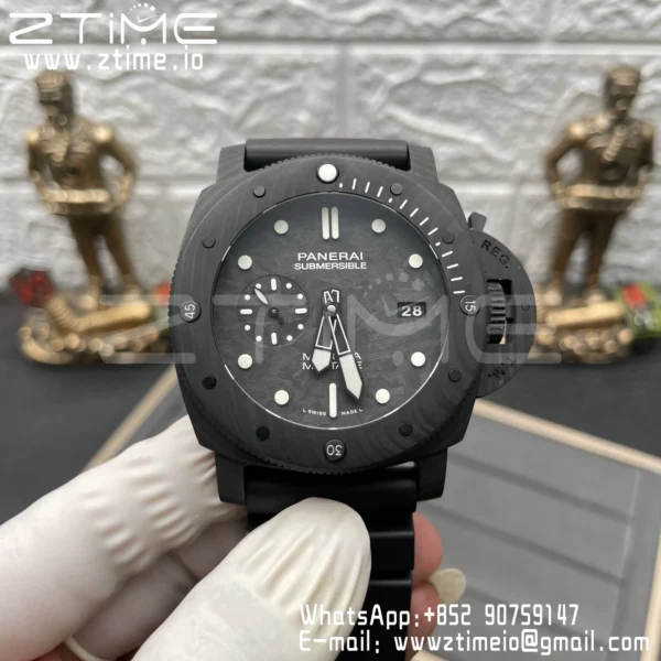 Panerai  PAM979 Carbotech VSF Best Edition Carbon Dial on Rubber Strap P.9010 Clone - Super Clone Watch | 1:1 Best Version