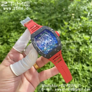 RICHARD MILLE RM055 RM 055 NTPT/Ti ZF 1:1 Best Edition Black Bezel Red Crown - Super Clone Watch | 1:1 Best Version