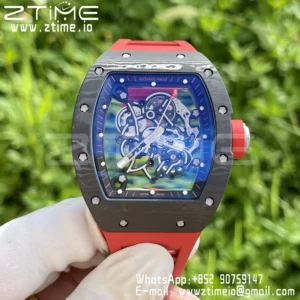 RICHARD MILLE RM055 RM 055 NTPT/Ti ZF 1:1 Best Edition Black Bezel Red Crown - Super Clone Watch | 1:1 Best Version