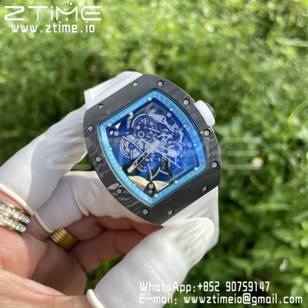 RICHARD MILLE RM055 NTPT ZF 1:1 Best Edition Blue Bezel White Crown RMUL2 Super Clone - Super Clone Watch | 1:1 Best Version