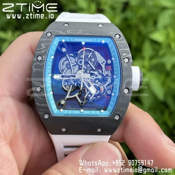 RICHARD MILLE RM055 NTPT ZF 1:1 Best Edition Blue Bezel White Crown RMUL2 Super Clone - Super Clone Watch | 1:1 Best Version