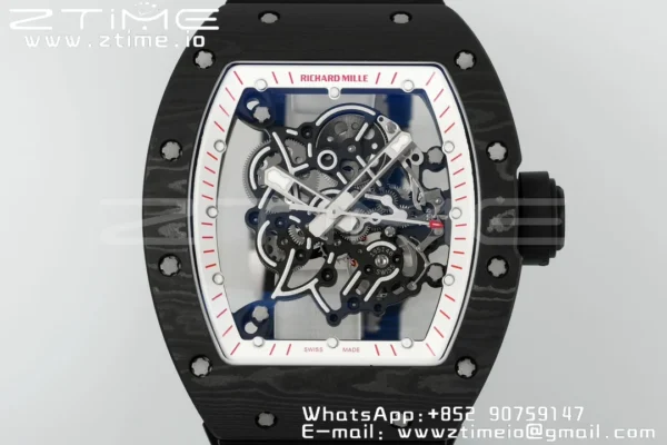 RICHARD MILLE RM055 NTPT/Ti ZF 1:1 Best Edition White Bezel Black Crown RMUL2 Super Clone - Super Clone Watch | 1:1 Best Version