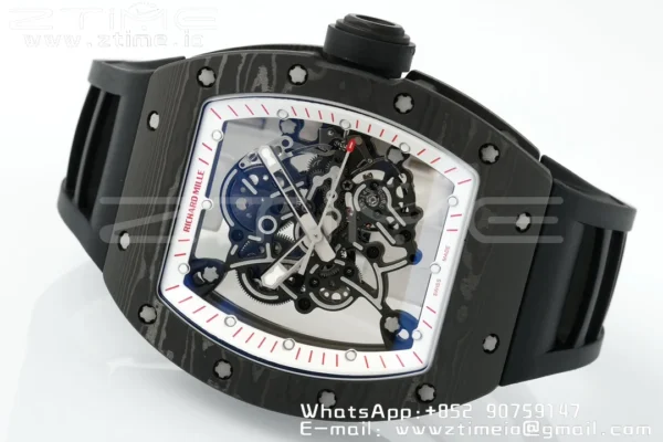 RICHARD MILLE RM055 NTPT/Ti ZF 1:1 Best Edition White Bezel Black Crown RMUL2 Super Clone - Super Clone Watch | 1:1 Best Version