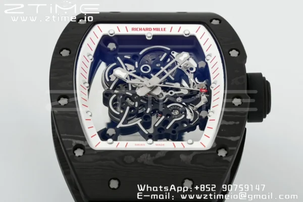 RICHARD MILLE RM055 NTPT/Ti ZF 1:1 Best Edition White Bezel Black Crown RMUL2 Super Clone - Super Clone Watch | 1:1 Best Version