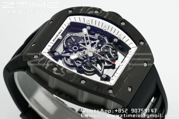 RICHARD MILLE RM055 NTPT/Ti ZF 1:1 Best Edition White Bezel Black RMUL2 Super Clone - Super Clone Watch | 1:1 Best Version