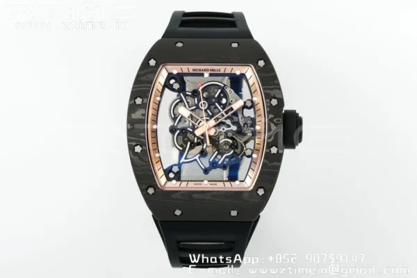 RICHARD MILLE RM055 NTPT ZF 1:1 Best Edition Gold Bezel Black Crown RMUL2 Super Clone - Super Clone Watch | 1:1 Best Version