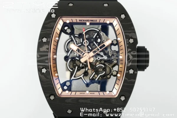 RICHARD MILLE RM055 NTPT ZF 1:1 Best Edition Gold Bezel Black Crown RMUL2 Super Clone - Super Clone Watch | 1:1 Best Version