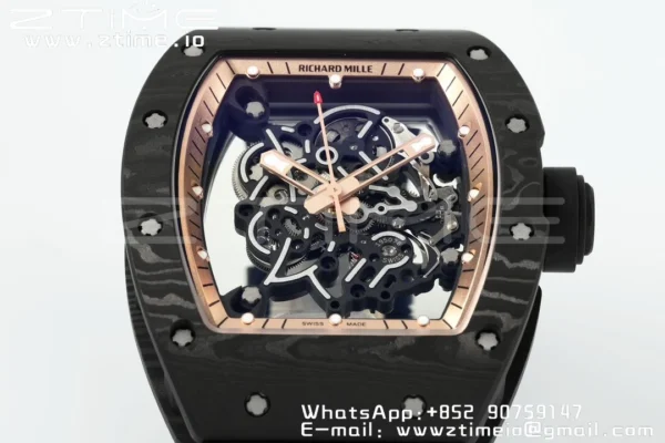 RICHARD MILLE RM055 NTPT ZF 1:1 Best Edition Gold Bezel Black Crown RMUL2 Super Clone - Super Clone Watch | 1:1 Best Version