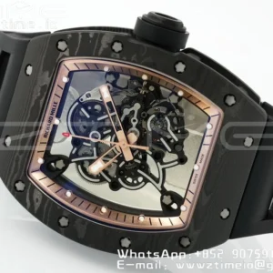 RICHARD MILLE RM055 NTPT ZF 1:1 Best Edition Gold Bezel Black Crown RMUL2 Super Clone - Super Clone Watch | 1:1 Best Version